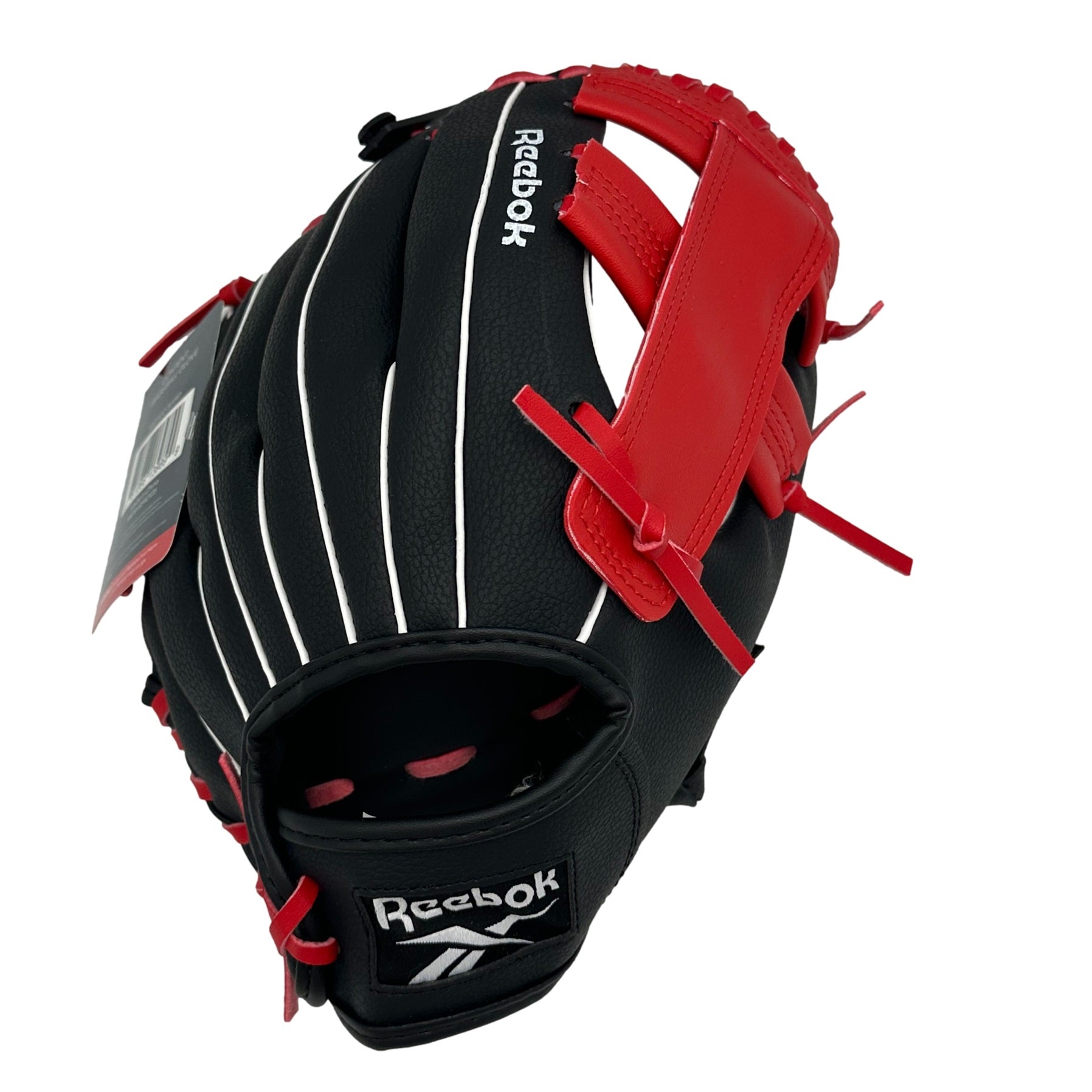Black and red Reebok baseball glove.