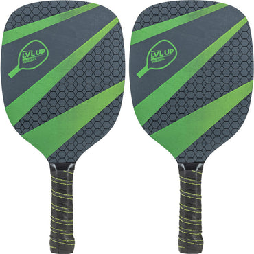 4 PC WOODEN PICKLEBALL PADDLE SET - GREEN