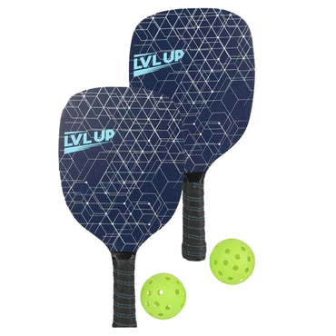 4 PC WOODEN PICKLEBALL PADDLE SET - BLUE