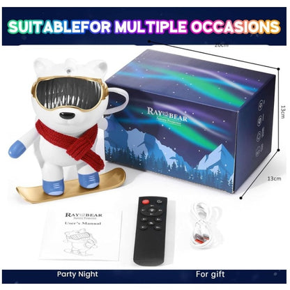 RAY BEAR AND GOLD SNOWBOARD AURORA PROJECTOR