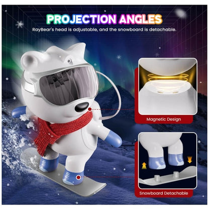 RAY BEAR AND GOLD SNOWBOARD AURORA PROJECTOR