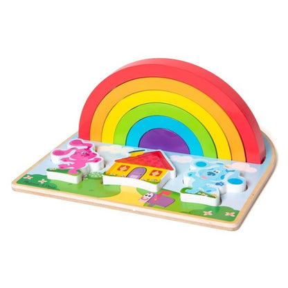 9 PC BLUE'S CLUES AND YOU WOODEN STACKING PUZZLE