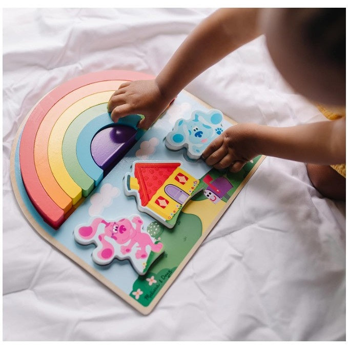 9 PC BLUE'S CLUES AND YOU WOODEN STACKING PUZZLE