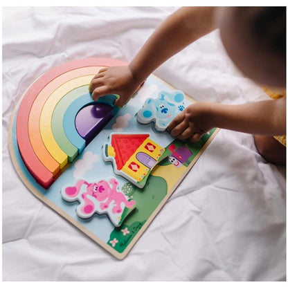 9 PC BLUE'S CLUES AND YOU WOODEN STACKING PUZZLE