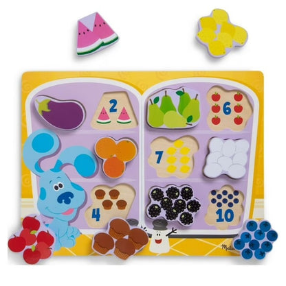 10 PC BLUE'S CLUES AND YOU WOODEN CHUNKY PUZZLE