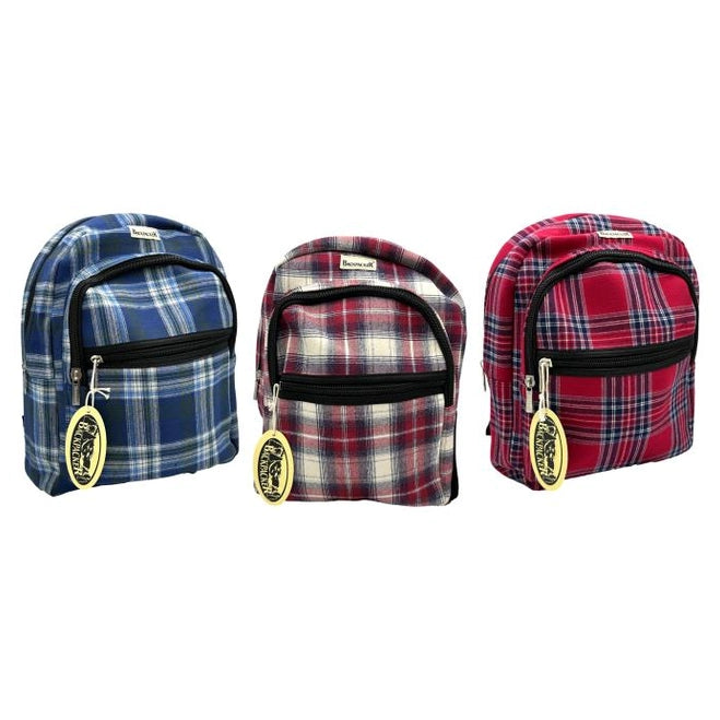18 IN PLAID BACKPACK ASSORTED