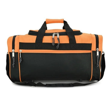 21 IN ORANGE DUFFEL BAG