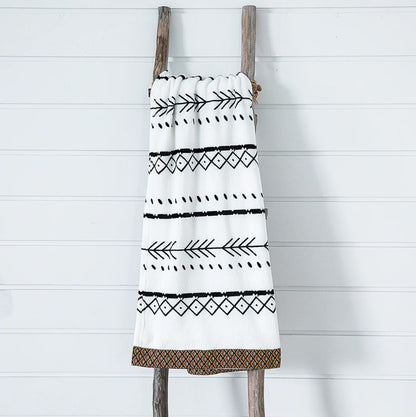 FLEECE THROW AZTEC TRIM 50 X 60 IN BOHO STYLE