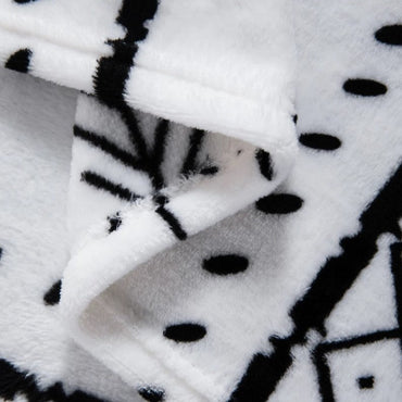 FLEECE THROW AZTEC TRIM 50 X 60 IN BOHO STYLE