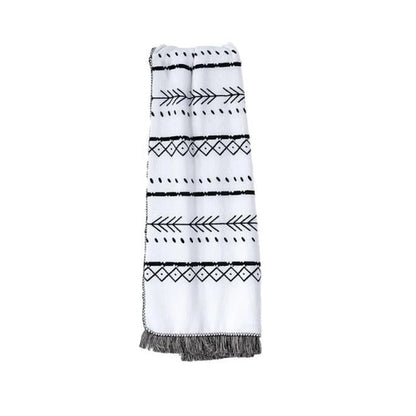 FLEECE THROW GLITTER FRINGE 50 X 60 IN TRIM BOHO STYLE