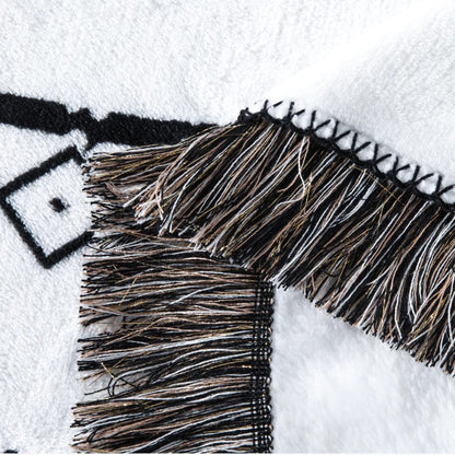 FLEECE THROW GLITTER FRINGE 50 X 60 IN TRIM BOHO STYLE