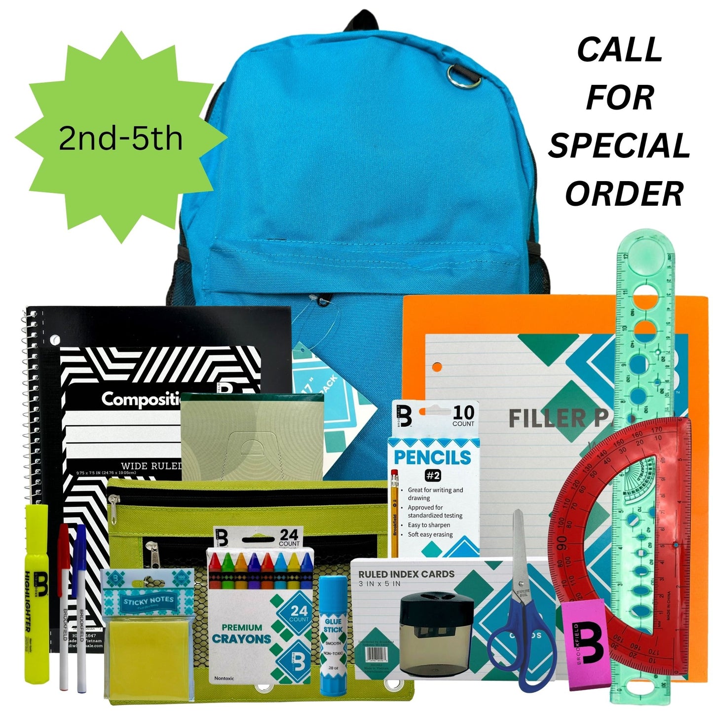 MOCHILA DE 25 PIEZAS RELLENAS PARA GRADOS 2.º A 5.º