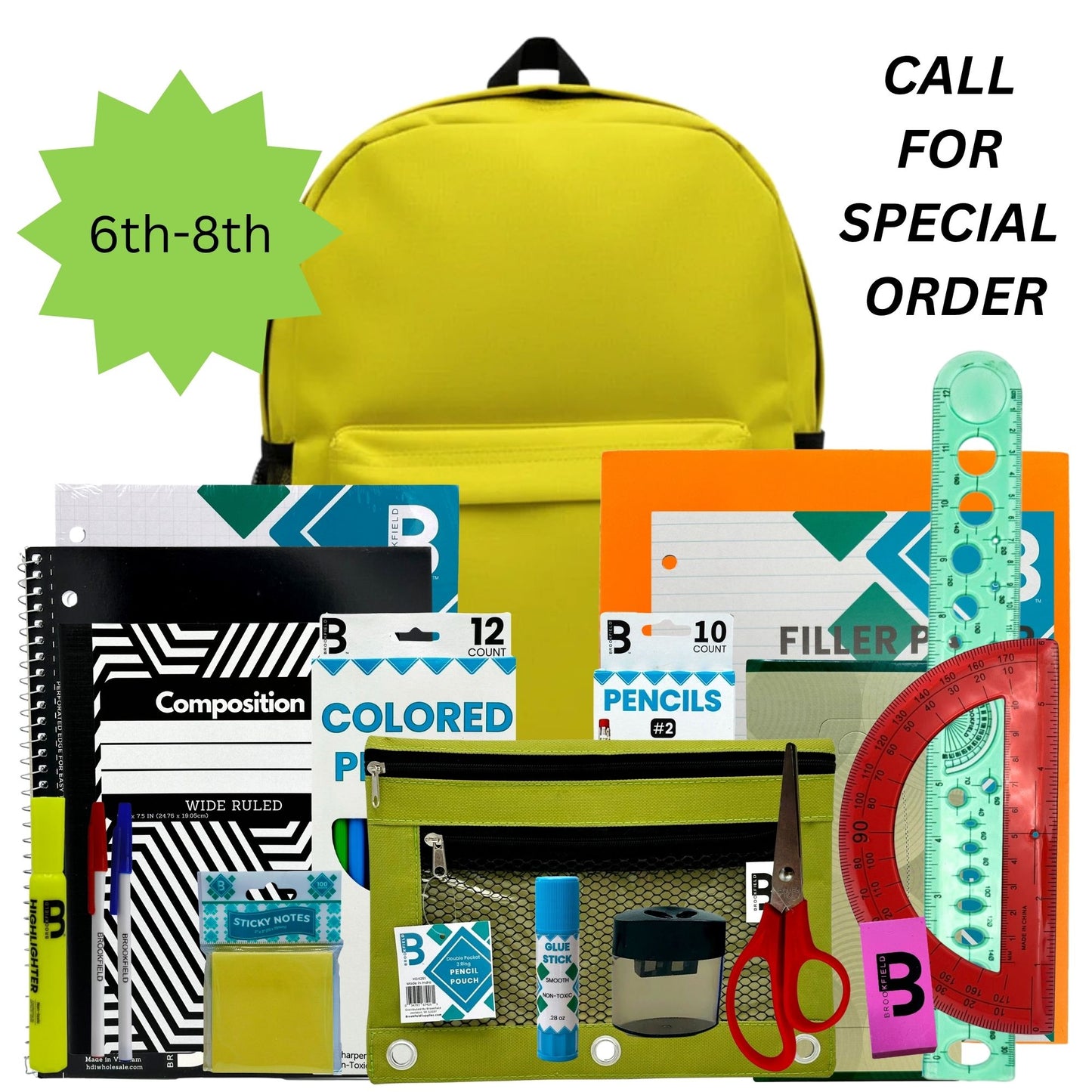 MOCHILA DE 28 PIEZAS RELLENAS PARA GRADOS 6.º A 8.º