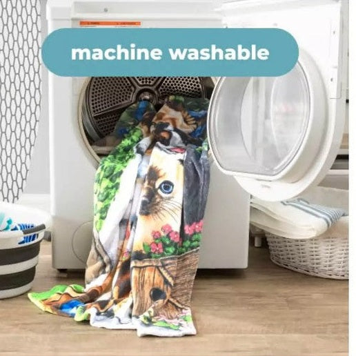 PUPPIES & KITTENS BIRDHOUSE GARDEN FLEECE BLANKET 50 X 60 IN