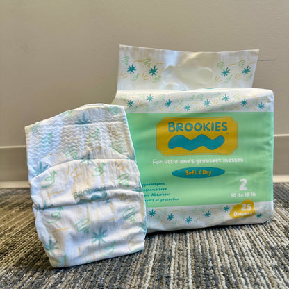 25 CT SIZE 2 BABY DIAPERS FOR 10 TO 18 LBS