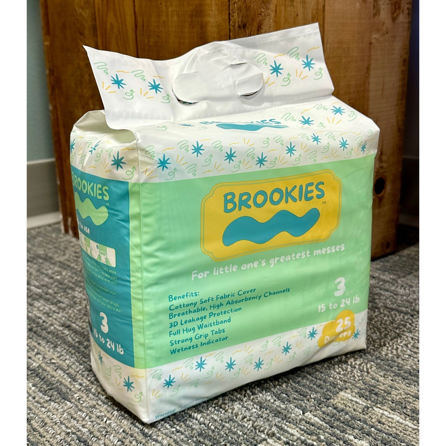 25 CT SIZE 3 BABY DIAPERS FOR 15 TO 24 LBS