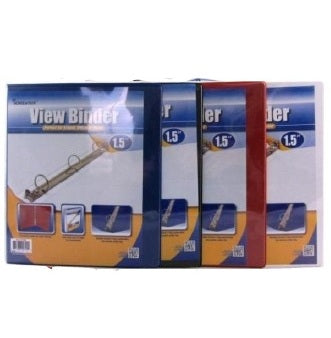 1.5 IN WHITE 3-RING BINDER CLEAR VIEW FRONT AND BACK