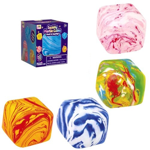 2.5 IN GIANT MARBLE SQUISHY CUBE ASSORTED