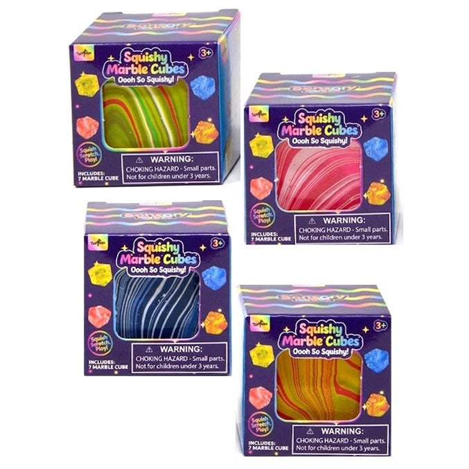 SQUISHY MARBLE CUBES ASSORTED