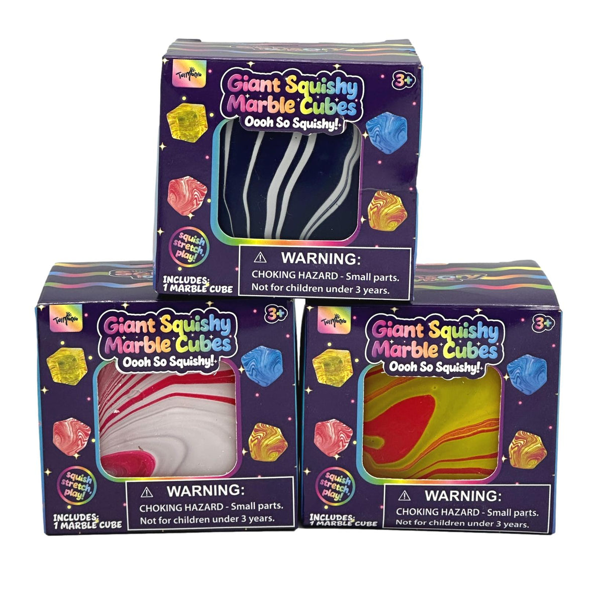 SQUISHY MARBLE CUBES ASSORTED