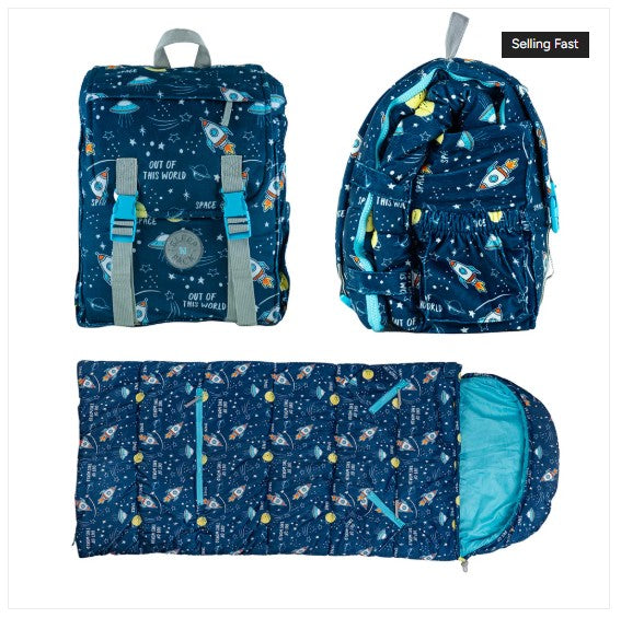BOY'S SPACE PRINT SLEEP N PACK SLEEPING BAG