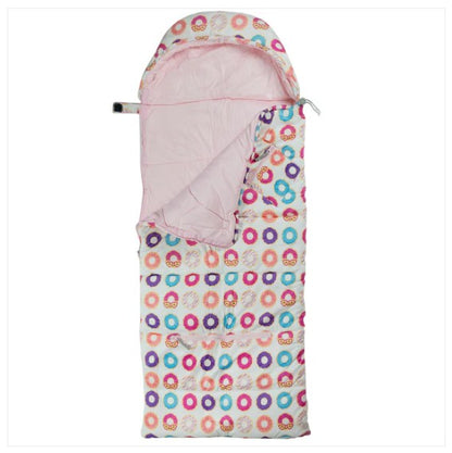 GIRL'S DONUT PRINT SLEEP N PACK SLEEPING BAG
