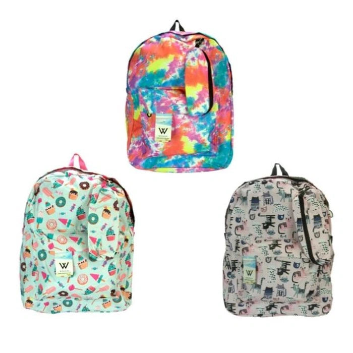 17 IN GRAPHIC BACKPACK TIE DYE CATS & TREATS