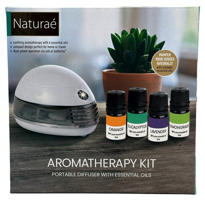 KIT DE AROMATERAPIA - DIFUSOR PORTÁTIL CON ACEITES ESENCIALES