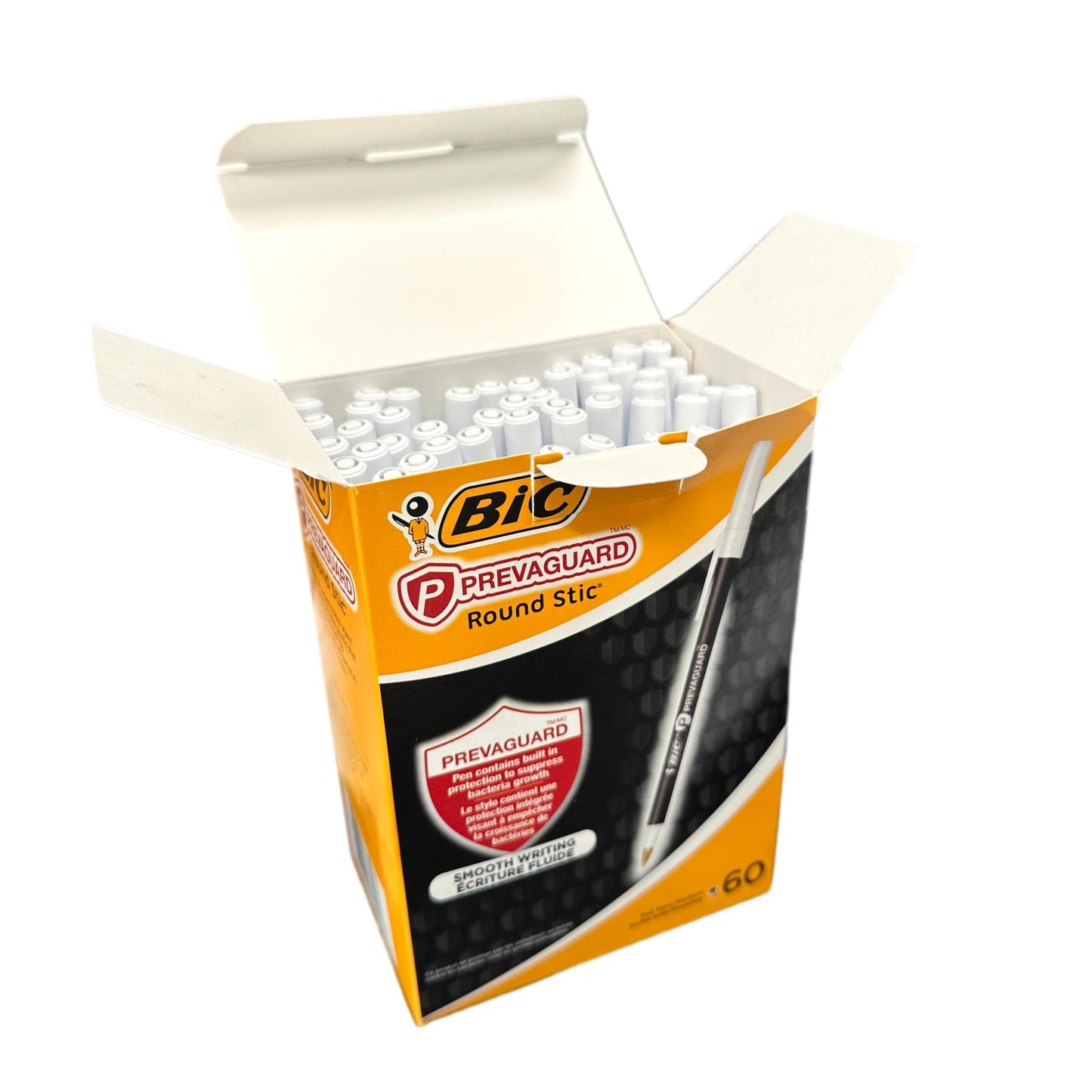 Bolígrafos BIC Prevaguard negros de 60 unidades