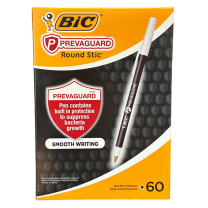 Bolígrafos BIC Prevaguard negros de 60 unidades