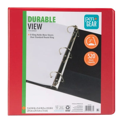 2 IN RED 3-RING BINDER